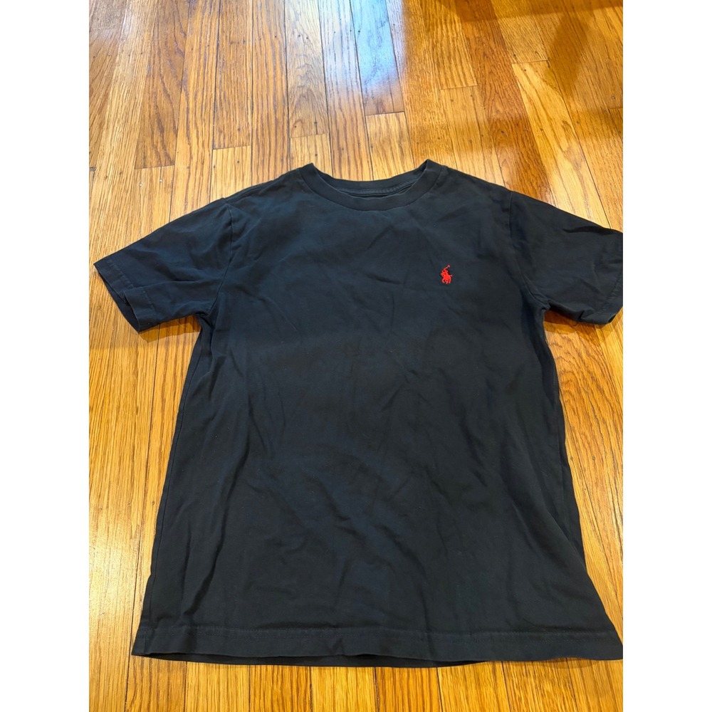 Polo Ralph Lauren Boys Black Short Sleeve Pony Logo T-Shirt Size S 8